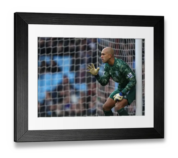 Framed Print : Tim Howard in Action: Premier League Showdown - Everton vs. Aston Villa (January 2012)