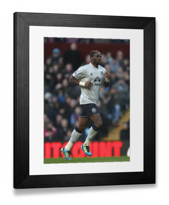 Framed Print : Louis Saha's Stunning Goal: Everton's Triumph at Aston Villa (14 January 2012, Barclays Premier League)
