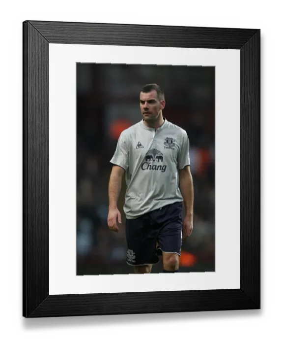 Framed Print : Everton's Darron Gibson in Action: Premier League Clash Against Aston Villa (January 2012)