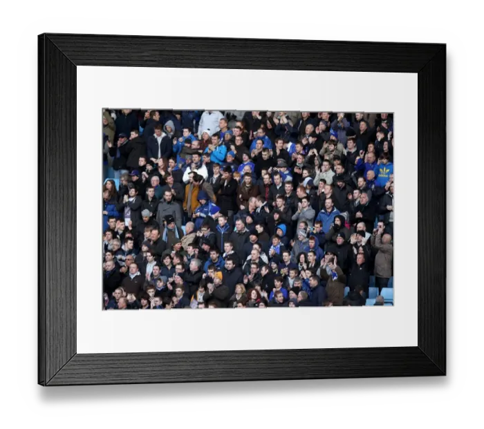 Framed Print : Everton Fans Unite: Gathering at Villa Park Before the Premier League Showdown (14 January 2012)