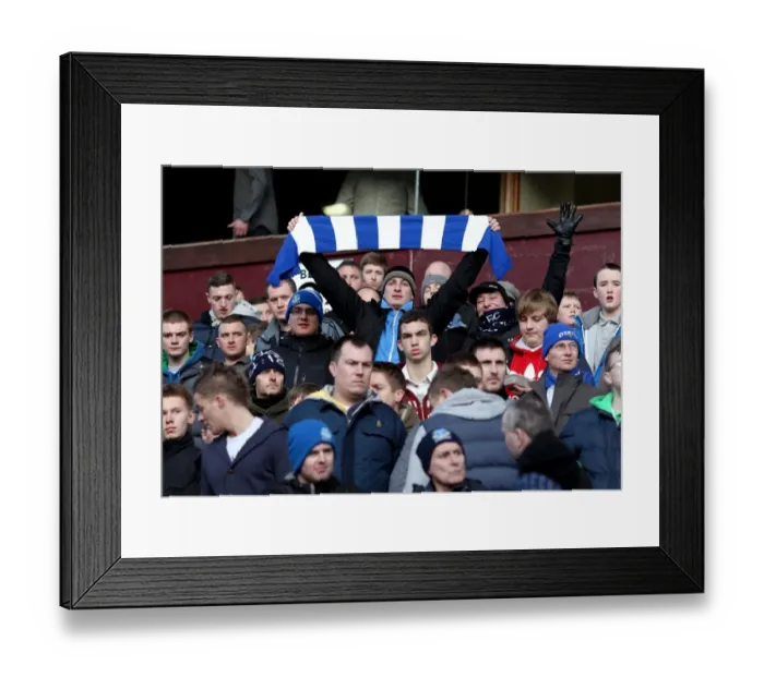 Framed Print : Evertonians Roar at Villa Park: Unified Support during Aston Villa vs. Everton, Barclays Premier League (14 January 2012) Framed Print : Evertonians Roar at Villa Park: Unified Support during Aston Villa vs. Everton, Barclays Premier League (14 January 2012)