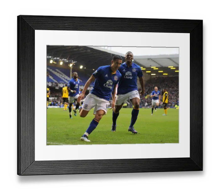 Framed Print : Everton's Tim Cahill and Victor Anichebe: United in Celebration after Scoring First Goal vs. Blackburn Rovers (2012) Framed Print : Everton's Tim Cahill and Victor Anichebe: United in Celebration after Scoring First Goal vs. Blackburn Rovers (2012)