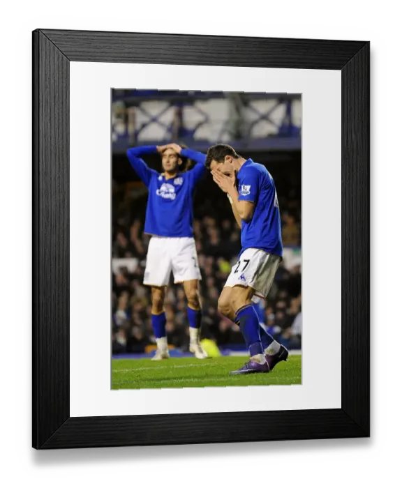 Framed Print : Apostolos Vellios Disappointment: Everton Forward Misses Key Chance Against Blackburn Rovers (Barclays Premier League)