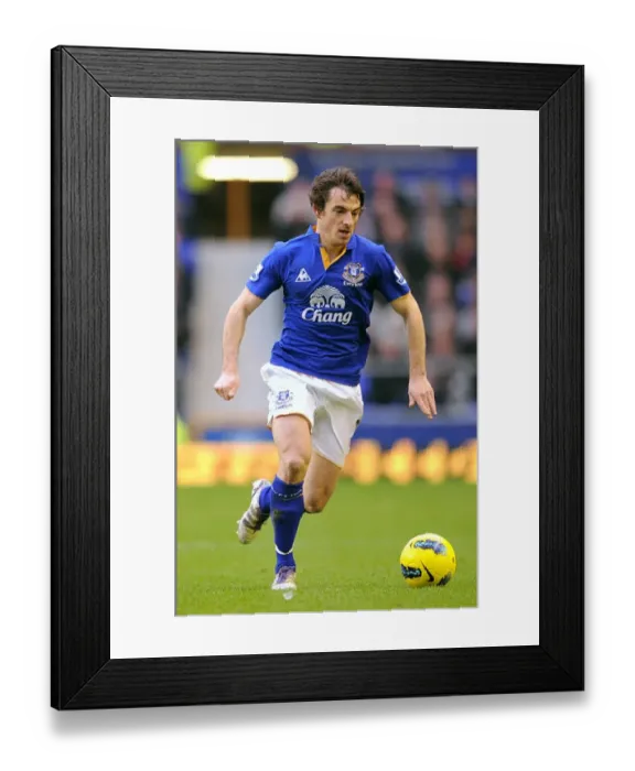 Framed Print : Leighton Baines in Action: Everton vs. Blackburn Rovers, Premier League at Goodison Park