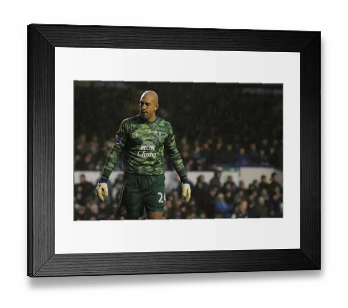 Framed Print : Tim Howard in Action: Everton vs. Blackburn Rovers, Premier League - Goodison Park