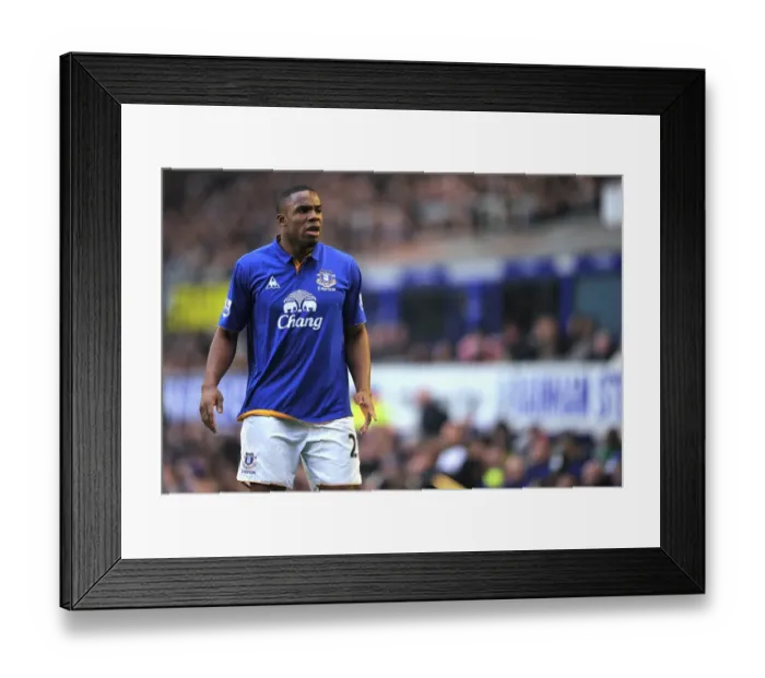 Framed Print : Thrilling Victor Anichebe Goal: Everton vs. Blackburn Rovers, Premier League (21 January 2012, Goodison Park)