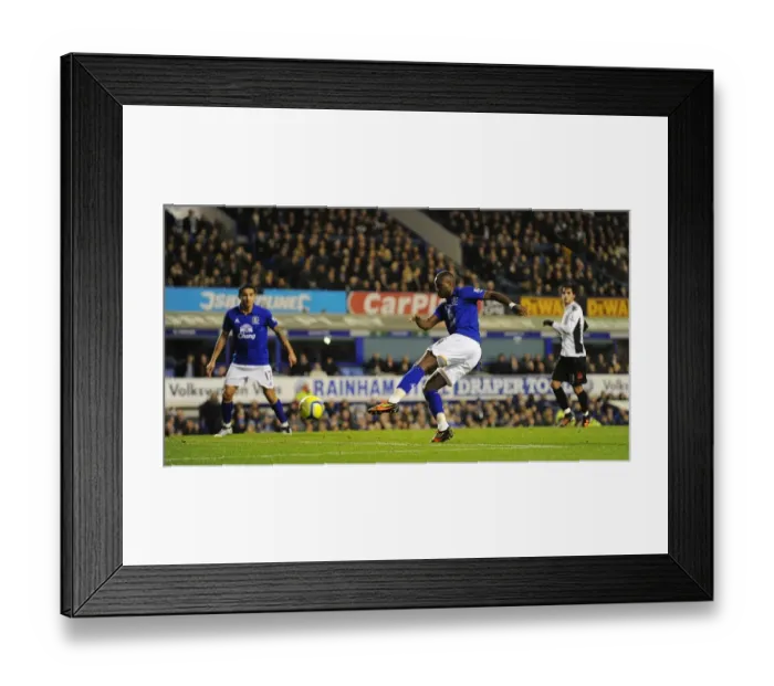 Framed Print : Magaye Gueye's Determined Shot: Everton's FA Cup Battle Against Fulham at Goodison Park (January 2012) Framed Print : Magaye Gueye's Determined Shot: Everton's FA Cup Battle Against Fulham at Goodison Park (January 2012)