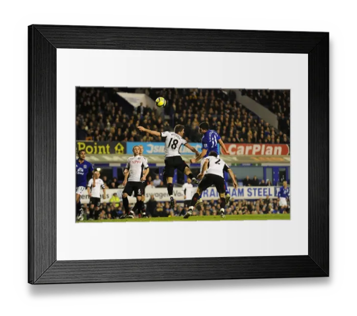 Framed Print : Denis Stracqualursi Scores the First Goal for Everton Against Fulham in FA Cup Fourth Round at Goodison Park Framed Print : Denis Stracqualursi Scores the First Goal for Everton Against Fulham in FA Cup Fourth Round at Goodison Park