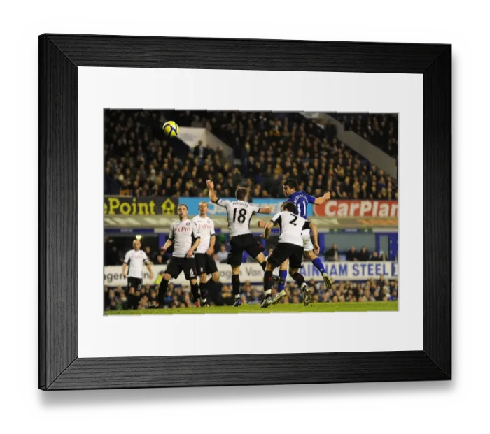 Framed Print : Denis Stracqualursi Scores First Goal: Everton's FA Cup Victory Over Fulham at Goodison Park (27 January 2012) Framed Print : Denis Stracqualursi Scores First Goal: Everton's FA Cup Victory Over Fulham at Goodison Park (27 January 2012)