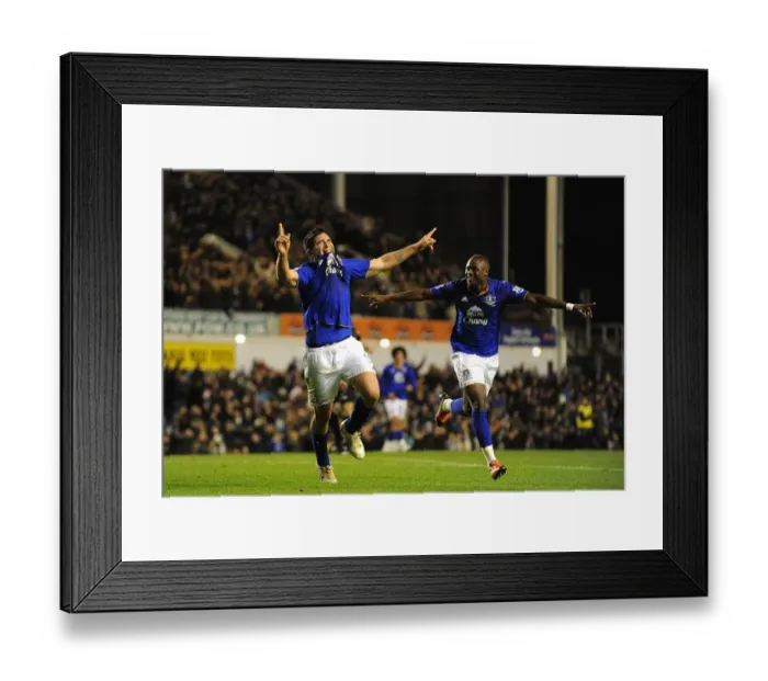Framed Print : Everton's Denis Stracqualursi and Magaye Gueye Celebrate First Goal in FA Cup Fourth Round Match Against Fulham Framed Print : Everton's Denis Stracqualursi and Magaye Gueye Celebrate First Goal in FA Cup Fourth Round Match Against Fulham