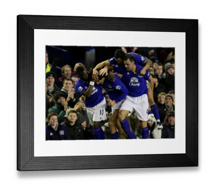 Framed Print : Marouane Fellaini Scores and Celebrates with Everton Teams Second Goal vs Fulham in FA Cup Fourth Round (27 January 2012) Framed Print : Marouane Fellaini Scores and Celebrates with Everton Teams Second Goal vs Fulham in FA Cup Fourth Round (27 January 2012)