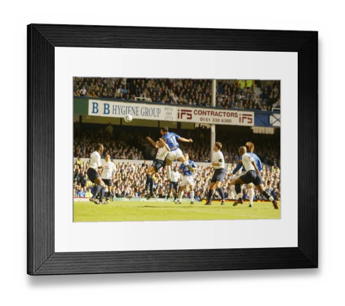 Framed Print : Everton vs. Tottenham, 02-09-04: Tim Cahill's Lone Goal in the 04-05 Barclays Premiership Season at Goodison Park (Everton 1-Tottenham 0)