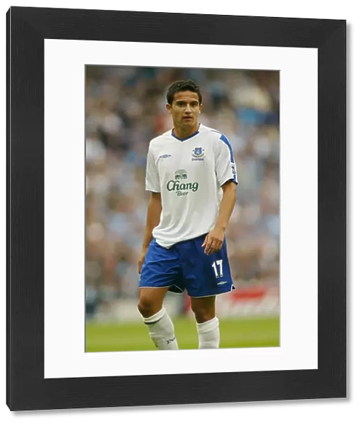 Tim Cahill in Action for Everton vs Manchester City, Barclays Premiership 2004