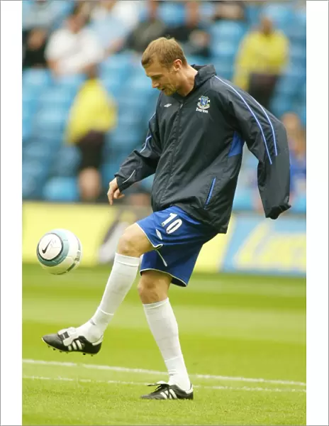 Duncan Ferguson in Action for Everton vs Manchester City, Barclays Premiership, 2004