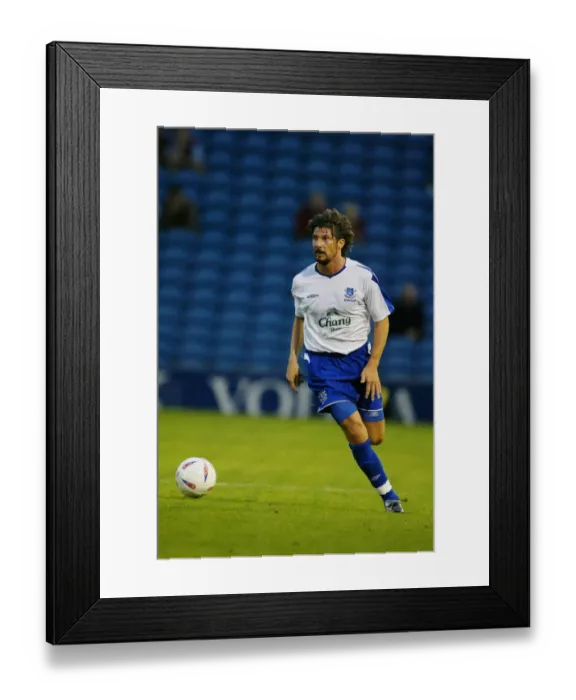 Framed Print : Alessandro Pistone in Action for Everton vs Burnley, Pre-Season Friendly 2004