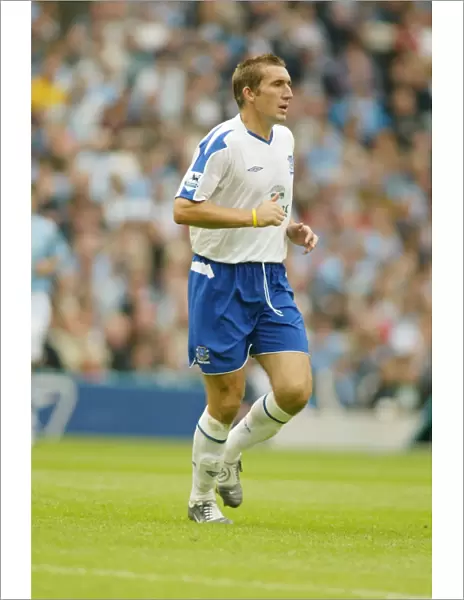 Alan Stubbs in Action for Everton vs Manchester City, Barclays Premiership, 2004