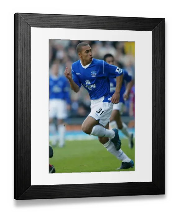 Framed Print : Determined Striker: James Vaughan's Intense Focus with Everton Football Club Framed Print : Determined Striker: James Vaughan's Intense Focus with Everton Football Club