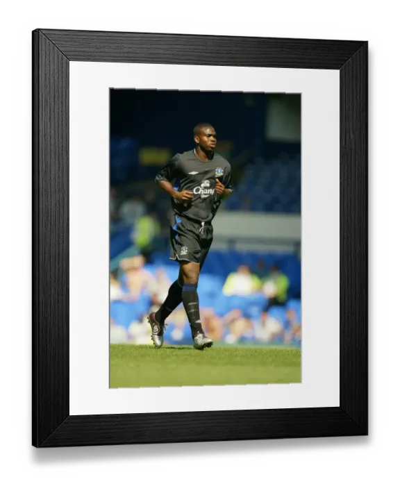 Framed Print : Joseph Yobo in Action: Everton vs Real Sociedad, 2007 Pre-Season Friendly at Goodison Park