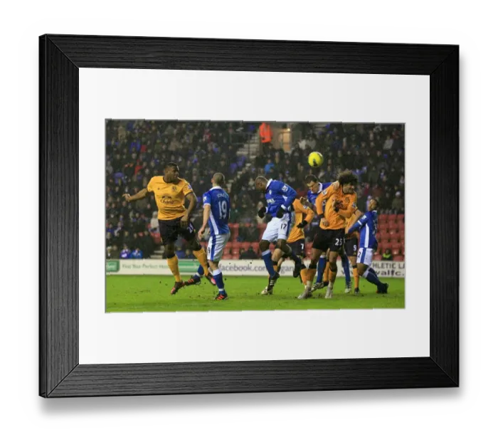 Framed Print : Victor Anichebe Scores First Goal for Everton Against Wigan Athletic in Barclays Premier League (04 February 2012) Framed Print : Victor Anichebe Scores First Goal for Everton Against Wigan Athletic in Barclays Premier League (04 February 2012)