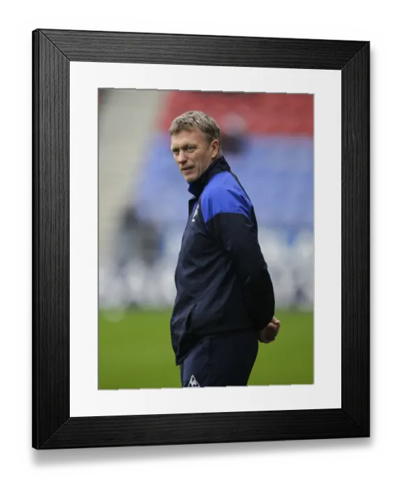 Framed Print : David Moyes on the Brink: Everton Manager's Determined Pre-Match Focus vs. Wigan Athletic (February 2012)