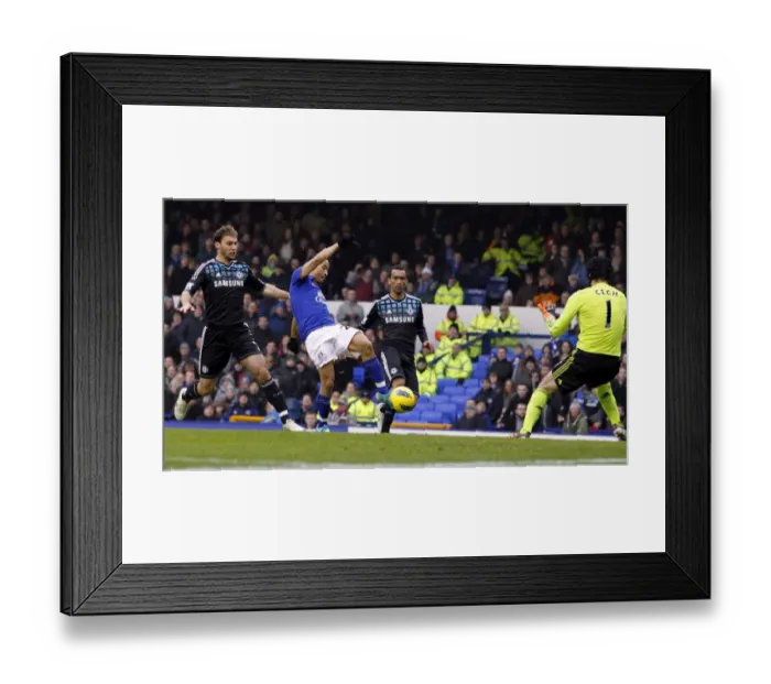 Framed Print : Steven Pienaar Scores the Opener: Everton vs. Chelsea, Barclays Premier League (11 February 2012)