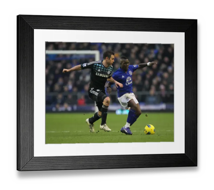 Framed Print : Clash at Goodison Park: Lampard vs. Drenthe - Everton vs. Chelsea, Premier League Showdown (11 February 2012)