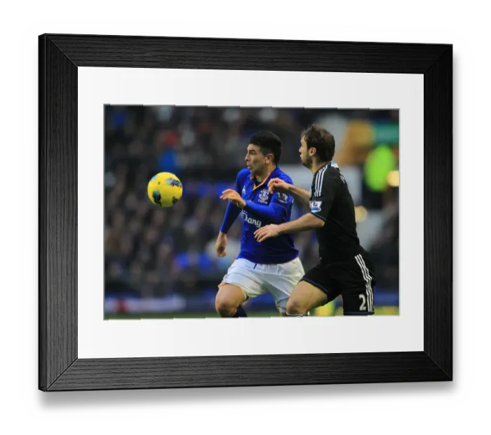 Framed Print : Intense Battle: Stracqualursi vs Ivanovic at Goodison Park - Everton vs Chelsea, Barclays Premier League (2012)