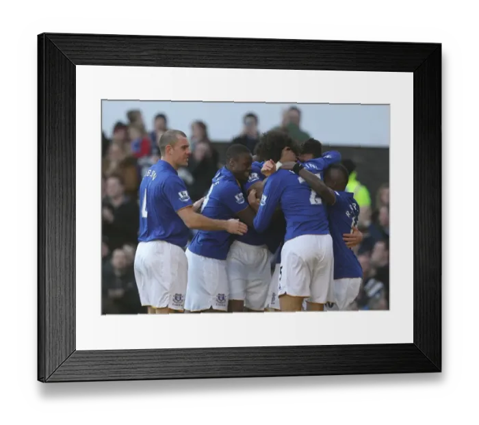 Framed Print : Everton FC's Double Delight: Stracqualursi Scores Second Goal Against Blackpool in FA Cup Fifth Round Framed Print : Everton FC's Double Delight: Stracqualursi Scores Second Goal Against Blackpool in FA Cup Fifth Round