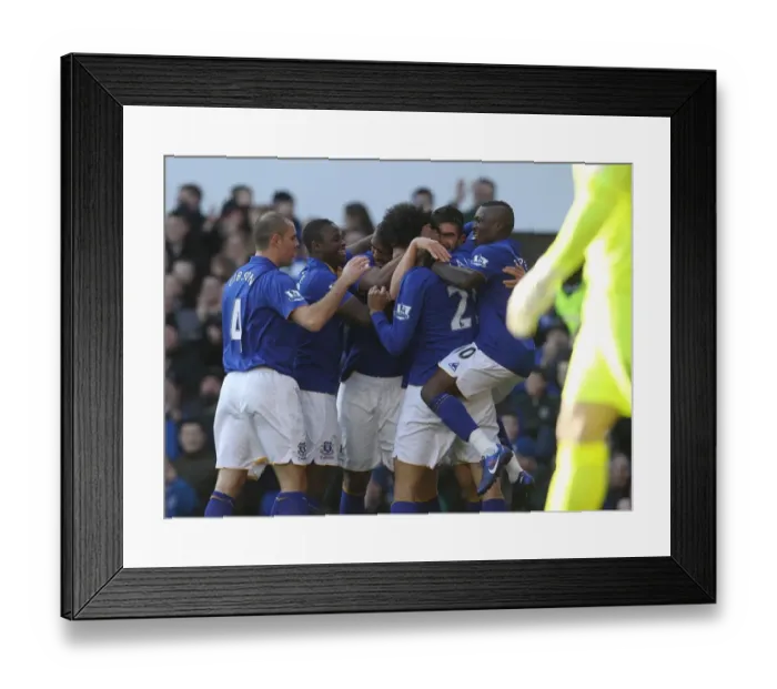 Framed Print : Denis Stracqualursi Scores the Second Goal: Everton FC's FA Cup Victory over Blackpool at Goodison Park Framed Print : Denis Stracqualursi Scores the Second Goal: Everton FC's FA Cup Victory over Blackpool at Goodison Park