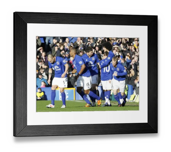 Framed Print : Royston Drenthe Scores the Opener: Everton FC's FA Cup Victory Against Blackpool (18 February 2012)