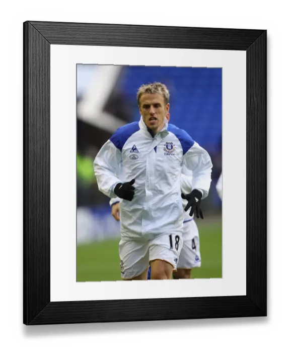 Framed Print : Determined Phil Neville Leads Everton to FA Cup Fifth Round Victory over Blackpool at Goodison Park Framed Print : Determined Phil Neville Leads Everton to FA Cup Fifth Round Victory over Blackpool at Goodison Park