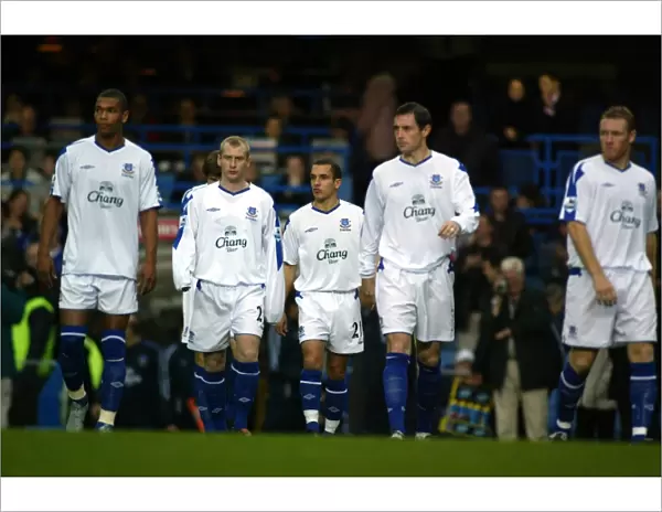 Everton come out for the second half