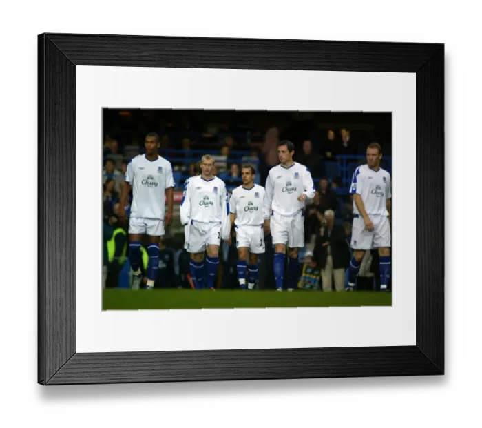 Framed Print : Everton come out for the second half Framed Print : Everton come out for the second half