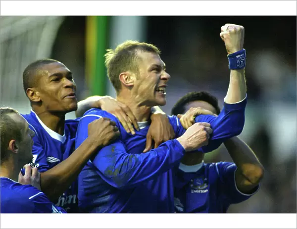 Ecstatic Moment: Duncan Ferguson's Iconic Goal Celebration for Everton FC