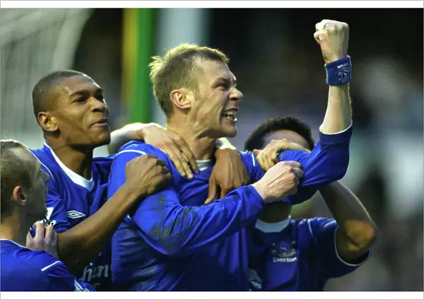 Ecstatic Moment: Duncan Ferguson's Iconic Goal Celebration for Everton FC