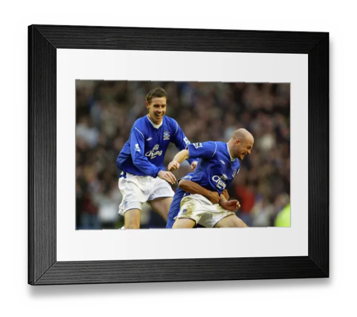 Framed Print : Lee Carsley celebrates scoring the derby winner