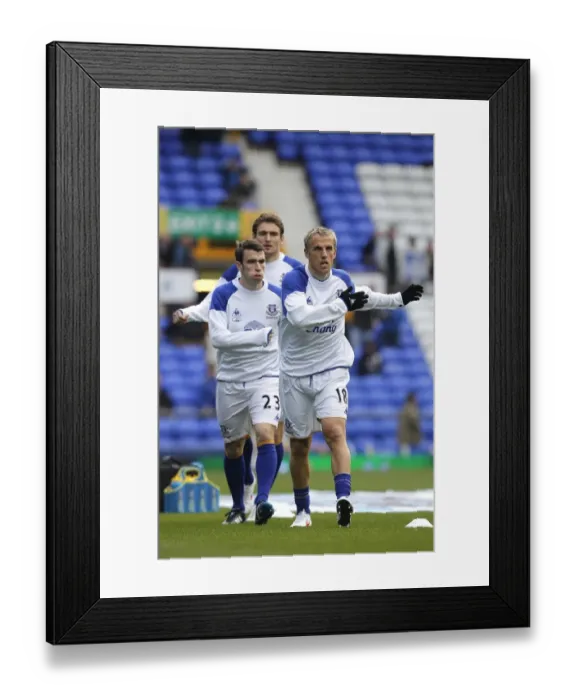 Framed Print : Everton's Phil Neville: Intense Focus During Warm-Up at Goodison Park vs. Tottenham Hotspur (Barclays Premier League, 10 March 2012) Framed Print : Everton's Phil Neville: Intense Focus During Warm-Up at Goodison Park vs. Tottenham Hotspur (Barclays Premier League, 10 March 2012)
