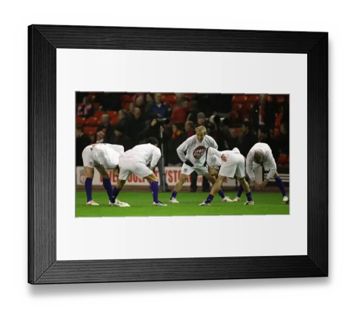 Framed Print : Everton Players Pre-Match Focus: Stretching at Anfield before Liverpool Clash (BPL, 13 March 2012) Framed Print : Everton Players Pre-Match Focus: Stretching at Anfield before Liverpool Clash (BPL, 13 March 2012)