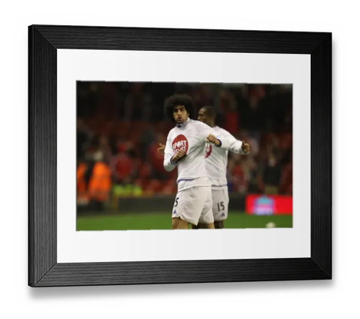Framed Print : Marouane Fellaini at Anfield: Everton vs. Liverpool, Barclays Premier League (13 March 2012)