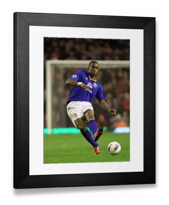 Framed Print : Distin at Anfield: Everton vs. Liverpool, Barclays Premier League (2012) Framed Print : Distin at Anfield: Everton vs. Liverpool, Barclays Premier League (2012)