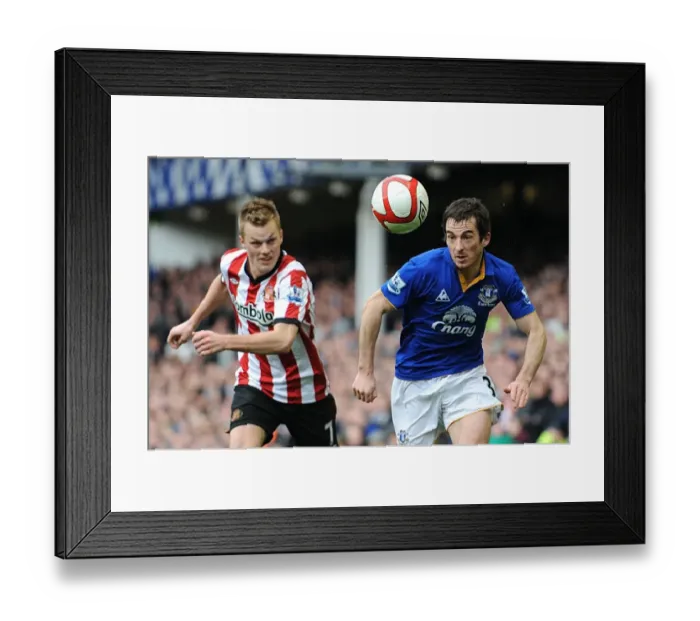 Framed Print : Leighton Baines vs. Sebastian Larsson: FA Cup Sixth Round Battle at Goodison Park Framed Print : Leighton Baines vs. Sebastian Larsson: FA Cup Sixth Round Battle at Goodison Park