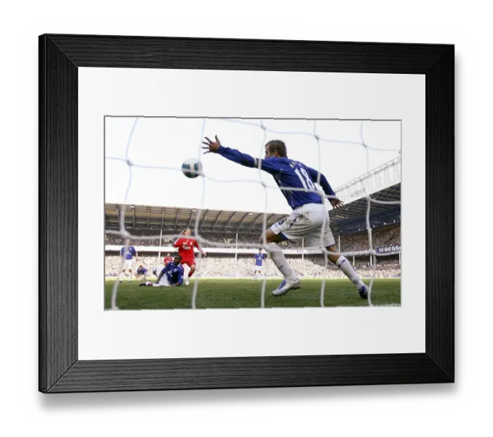 Framed Print : Controversial Handball by Phil Neville: Everton vs. Liverpool, Premier League 2007 - Penalty Conceded at Goodison Park