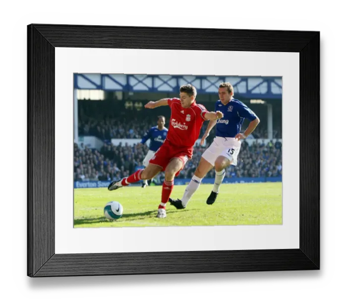 Framed Print : The Derby Showdown: Gerrard vs. Stubbs at Goodison Park (2007) - Everton vs. Liverpool Football Rivalry Framed Print : The Derby Showdown: Gerrard vs. Stubbs at Goodison Park (2007) - Everton vs. Liverpool Football Rivalry