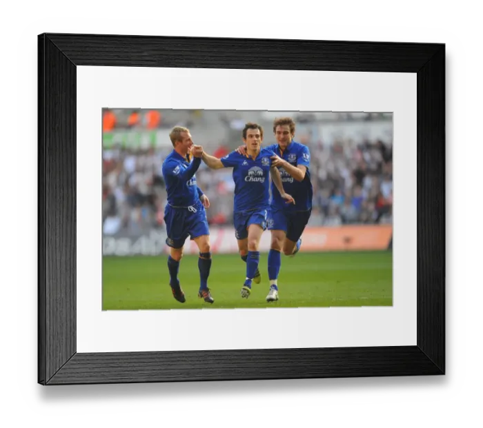 Framed Print : Leighton Baines Scores First Goal: Everton's Triumph at Swansea City (BPL 2012) Framed Print : Leighton Baines Scores First Goal: Everton's Triumph at Swansea City (BPL 2012)