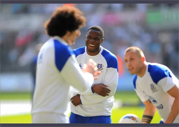 Laughing Victor: Everton's Anichebe Brings Humor to Swansea Warm-Up (BPL: 24 March 2012)