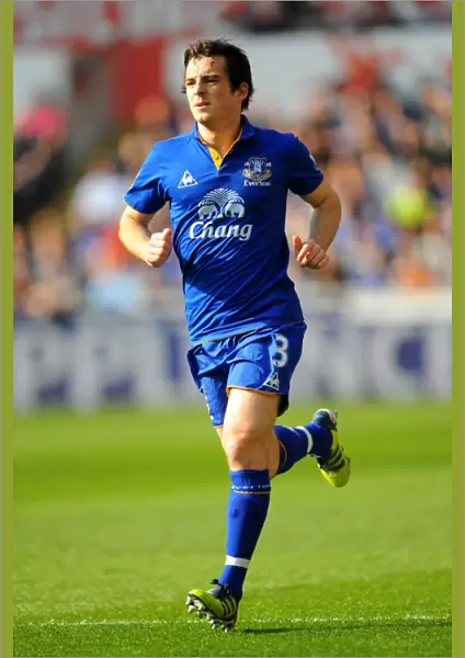 Leighton Baines in Action: Everton vs Swansea City, Premier League (2012)