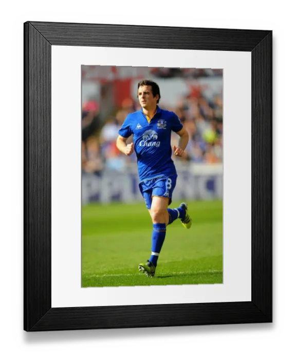 Framed Print : Leighton Baines in Action: Everton vs Swansea City, Premier League (2012)