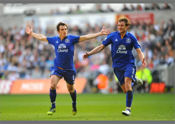 Baines and Jelavic: Everton's Unforgettable Goal Celebration vs. Swansea City (March 24, 2012)
