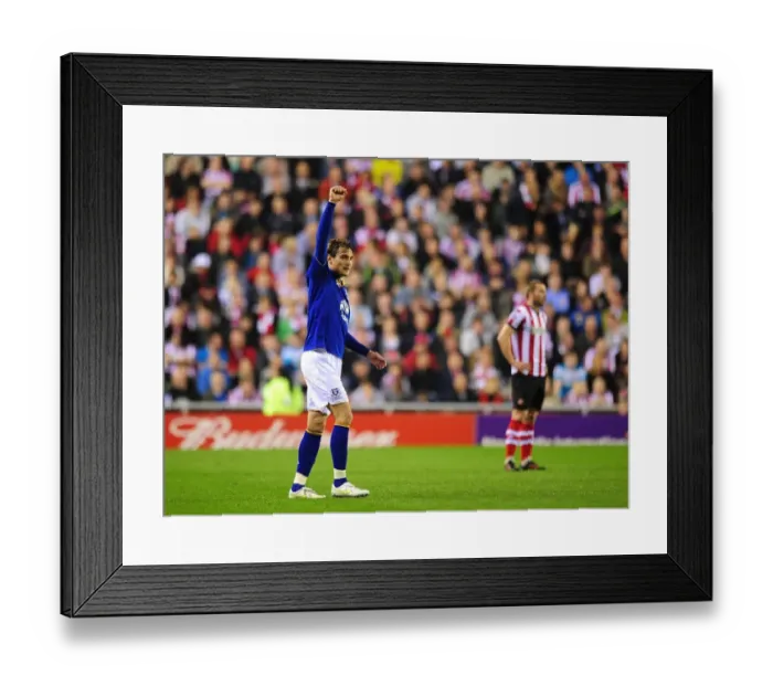 Framed Print : Everton's Jelavic Scores First Goal in FA Cup Sixth Round Replay Against Sunderland