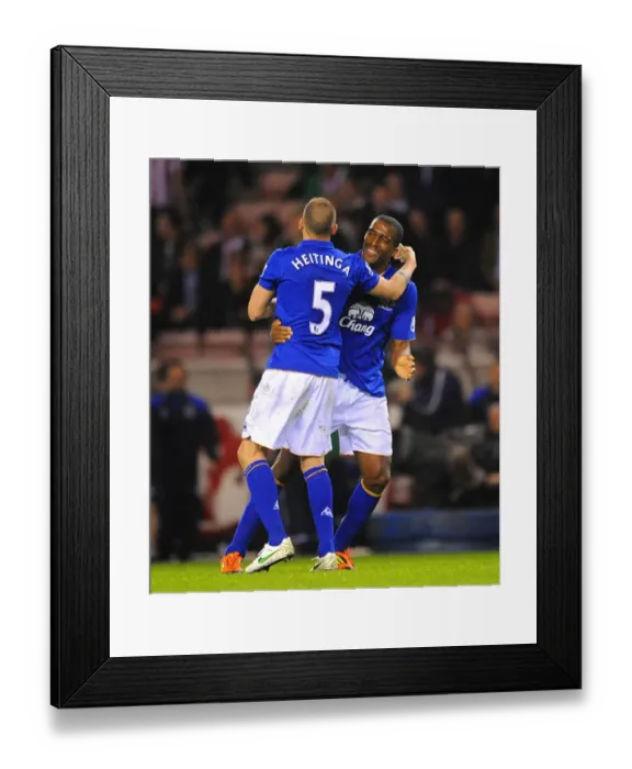 Framed Print : Everton FC: Heitinga and Distin's Triumphant FA Cup Victory over Sunderland (March 27, 2012)